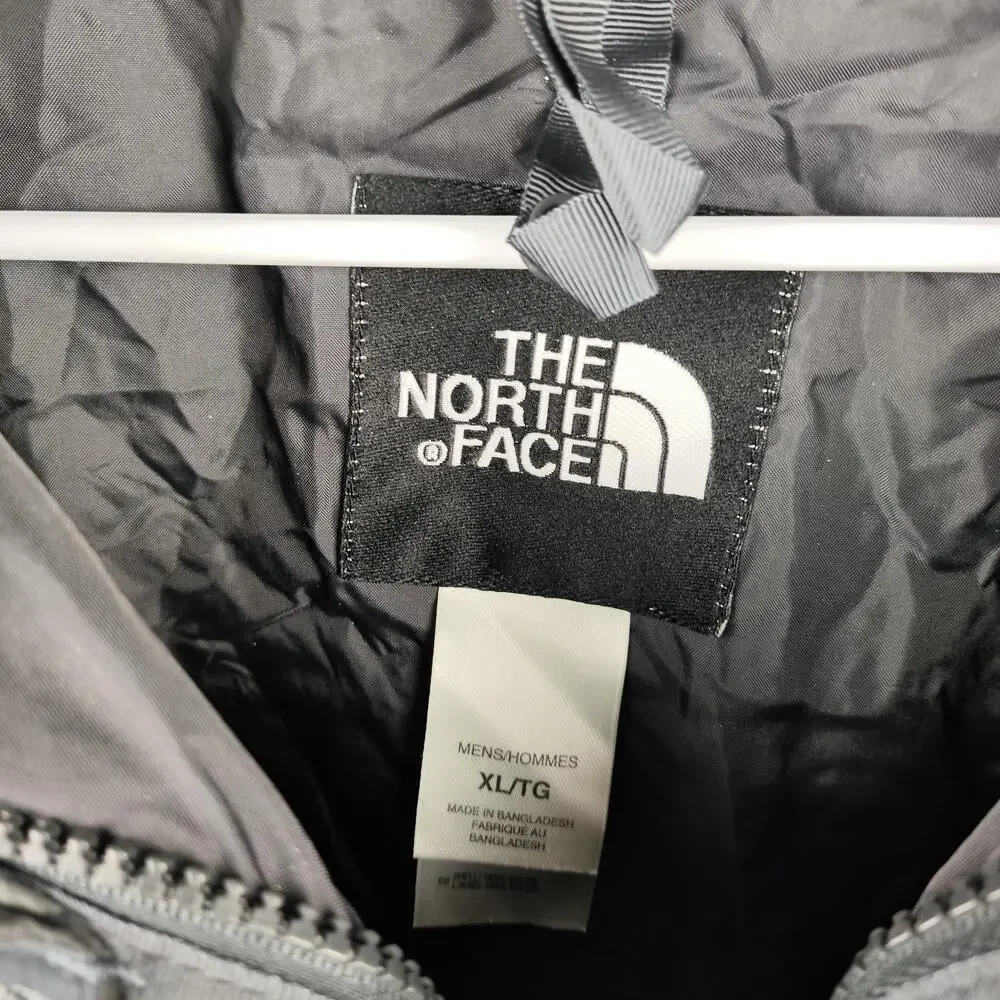 The North Face Jacket Mens XL Gray Hooded Full Zip Rain Windbreaker Outdoor